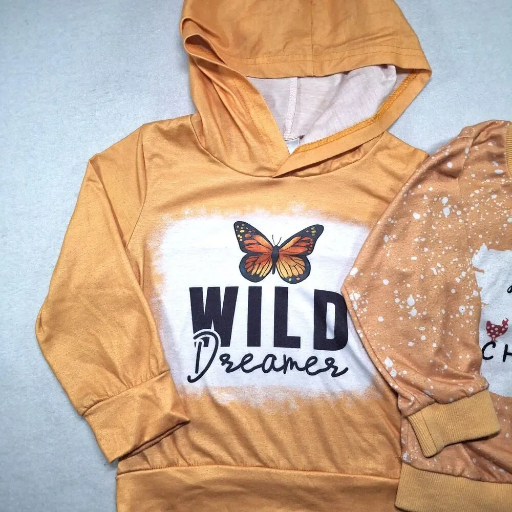 Western Kids Bundle: Wild Dreamer Sunflower Hoodie & Chicken Flare Pant Outfits